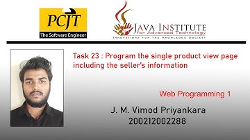 E-Commerce Web Project Task 23 | 1st Year | Semester 01 | J.M.Vimod Priyankara | Java Institute