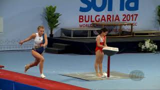 Bayeva Kateryna Ukr - 2017 Trampoline Worlds, Sofia Bul - Qualification Tumbling Routine 1