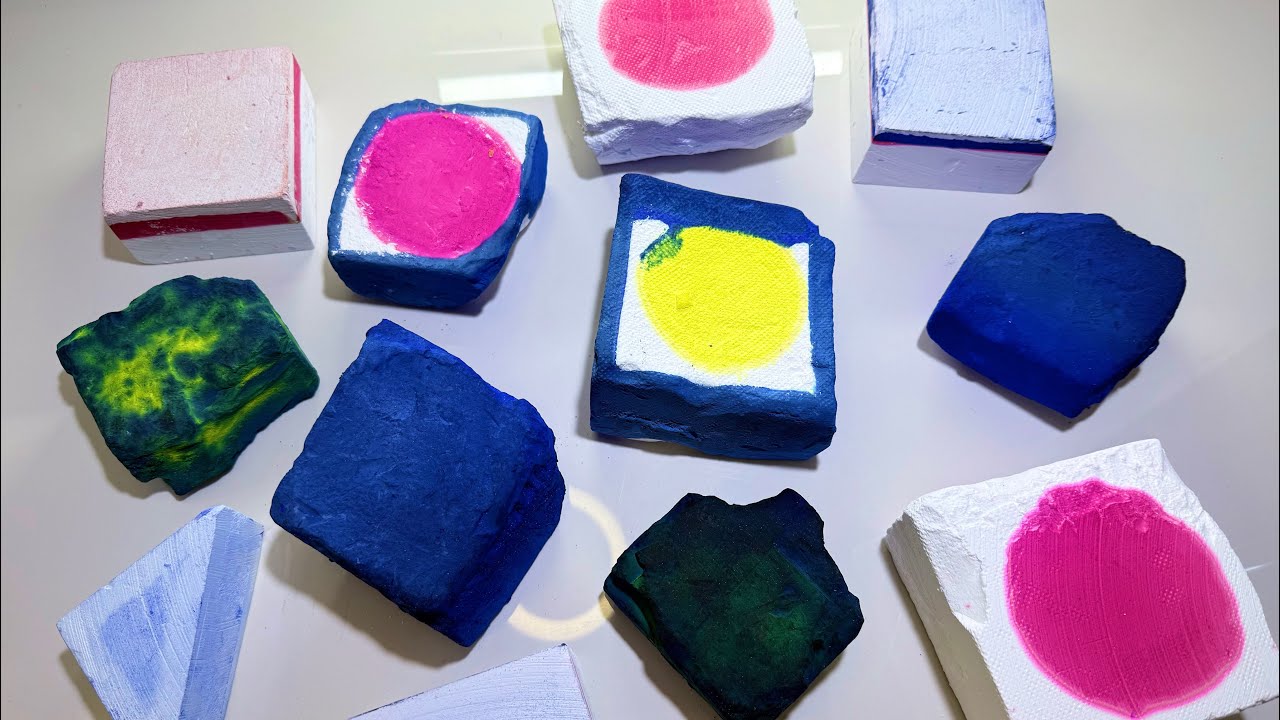 Richly dyed gym chalk丨Jumbo crispy chalk pieces丨ASMR 丨 ...