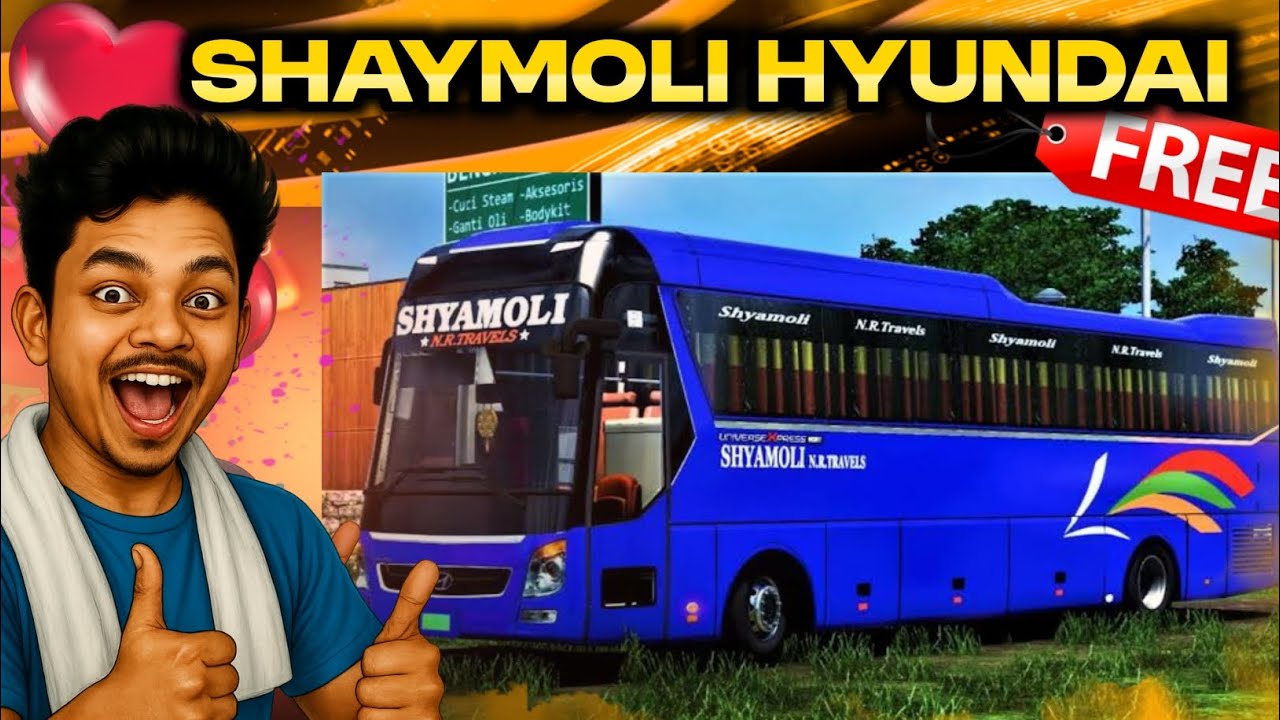 Shaymoli Hyundai Bus Skin | Bussid 1st Bus skin| Shyamoli Bus skin | Bangladeshi Bus skin for bussid