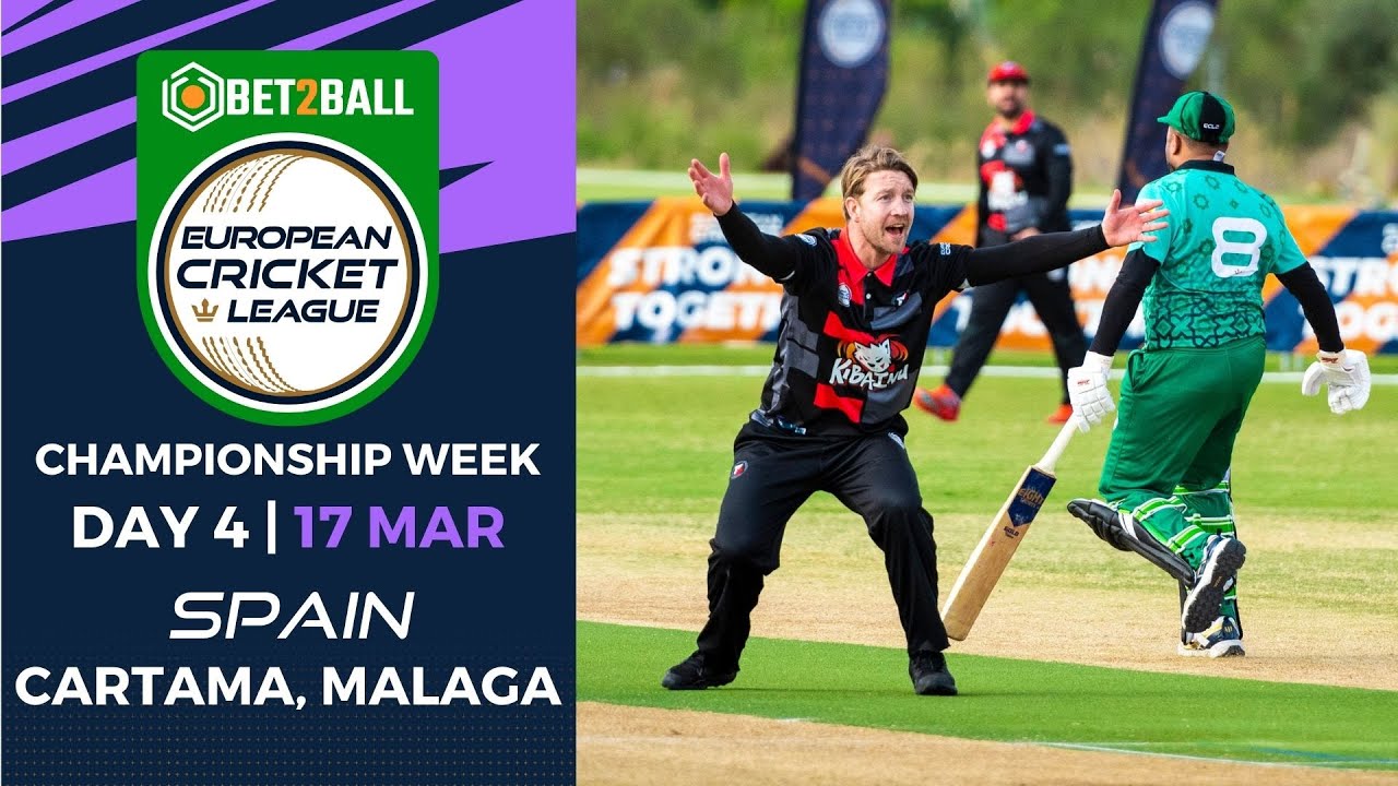 🔴 BET2BALL European Cricket League 2022 Championship Week, Day 4 Cartama Oval T10 Live Cricket