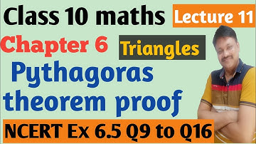 class 10 maths chapter 6 triangles pythagoras theorem    NCERT Ex 6.5 Q9 to Q16 gaur classes