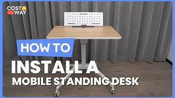 How to Install the Height Adjustable Mobile Standing Desk | JV10409 #costway #howto