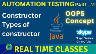 Constructor in JAVA - Software Testing Online Classes