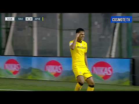 Gol de Álvaro Zamora (1' - ARI) • Panathinaikos vs. Aris FC • Superliga de Grecia • 28-04-2024.