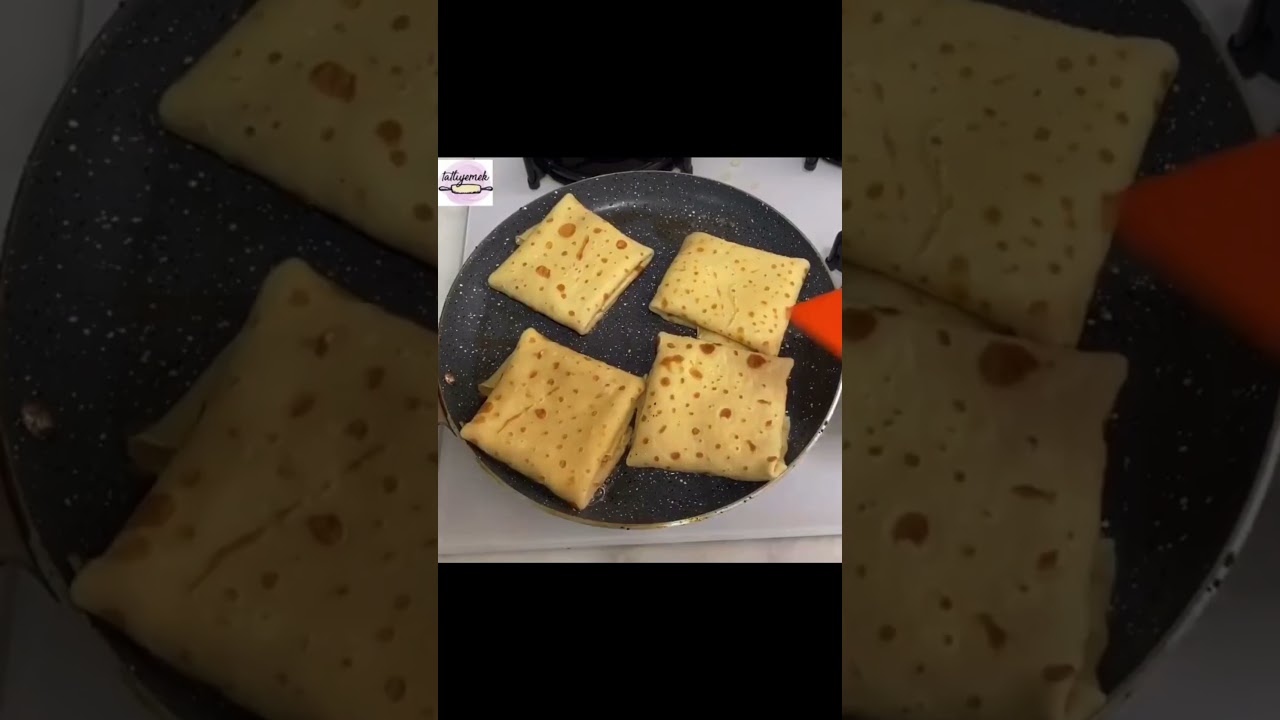 FIRIN KULLANMADAN YAPILAN KOLAY AZ MALZEMELİ KREP BÖREK TARİFİ ‼️ Kolay Kahvaltılık Tarifler #börek