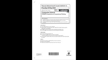 Merged 2025 Pearson EDEXCEL GCSE Computer Science Paper 2 Question Paper And Mark Scheme 1cp2 02