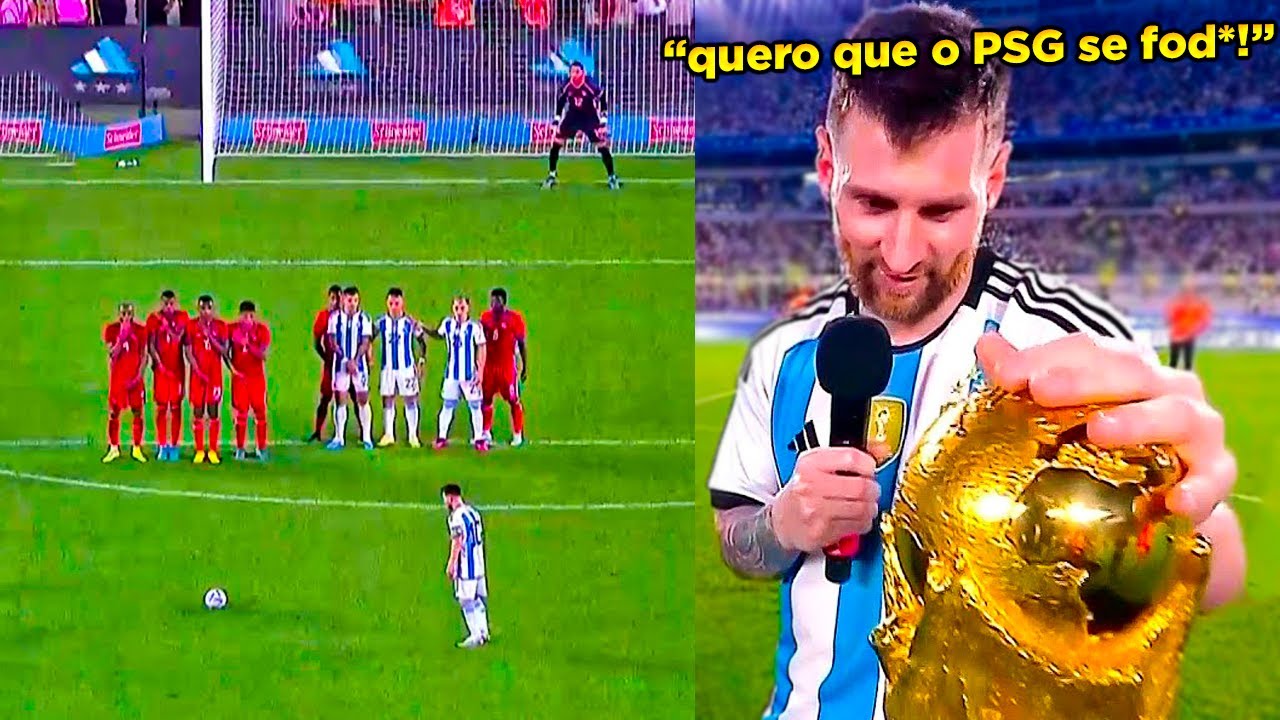 Messi leva torcedores à loucura com golaço de falta no final do jogo