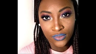 Blue and Purple Eyeshadow Make Up tutorial