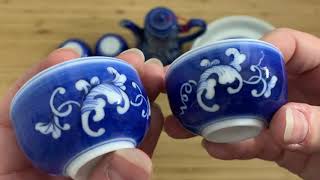 Small Chinese Lotus Porcelain Tea Set (1990s?)