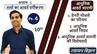 Pt -4   आधुनिक आवर्त सारणी | नियम व उपलब्धियाँ | Modern Periodic Table in Hindi Chap 5 10th NCERT
