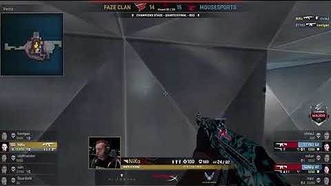 FaZe Niko Insane 3k Clutch to Force OT (vs Mouz Map1 Nuke ELEAGUE Major 2018 Quarter-Final)