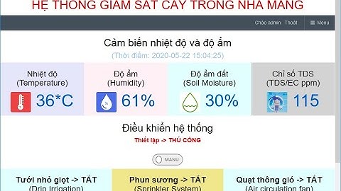 Hệ thống tưới tự động cảm biến độ ẩm đất (IOT Giám sát cây trồng nhà màng)