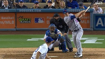 NYM@LAD: Matz grounds an RBI double down the line