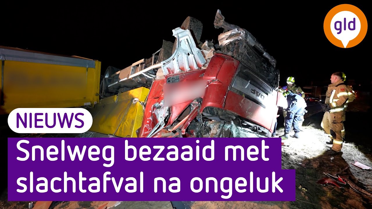 New Snelweg bezaaid met slachtafval bij knooppunt Waterberg door ongeval | Omroep Gelderland