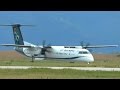 Olympic Air Q400 arrival at Kavala airport and take off to Athens