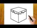 How to draw minecraft grass block