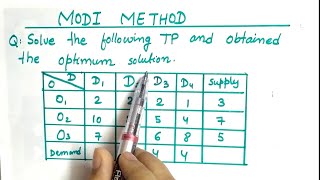 Lec-25 Modi Method Transportation Problem in hindi | Operation research  I  Modi Method Using Vam screenshot 2
