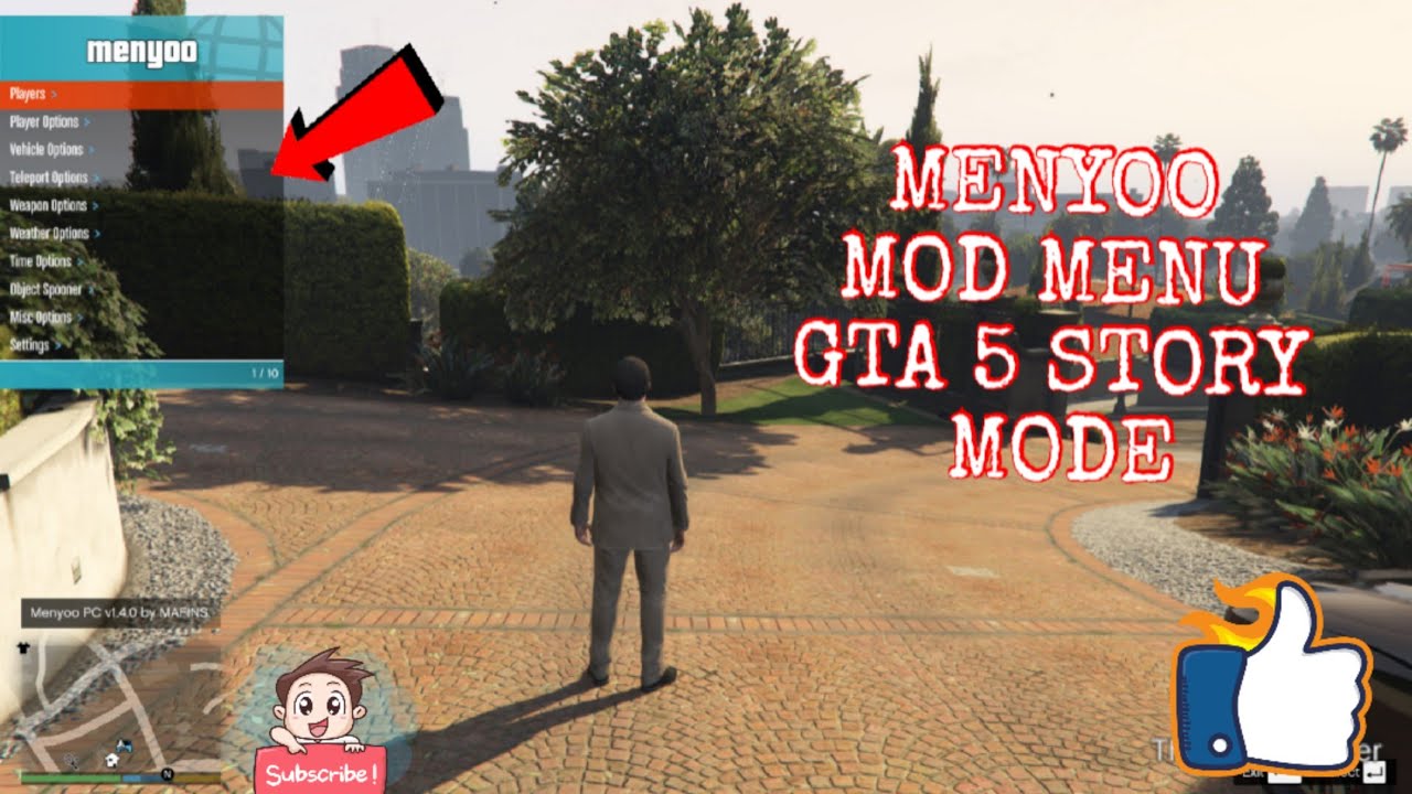 MENYOO mod menu for GTA 5 story mode - YouTube