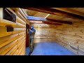Woodworking in my offgrid stone hut the living room is almost finished ep12