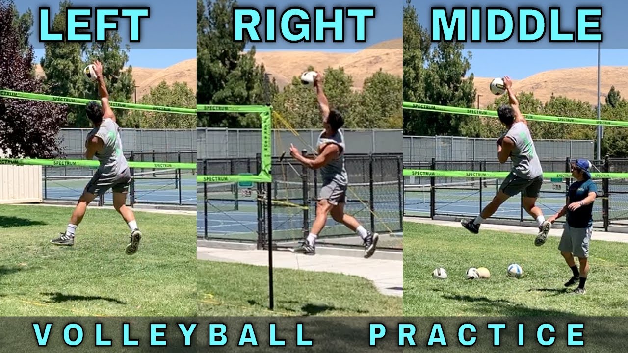HITTING MIDDLE, LEFT, RIGHT SIDE Volleyball Practice (7/14/20) YouTube