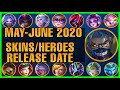 SKINS/HEROES RELEASE DATE FOR MAY-JUNE 2020 | YU ZHONG | LUO YI | MOBILE LEGENDS