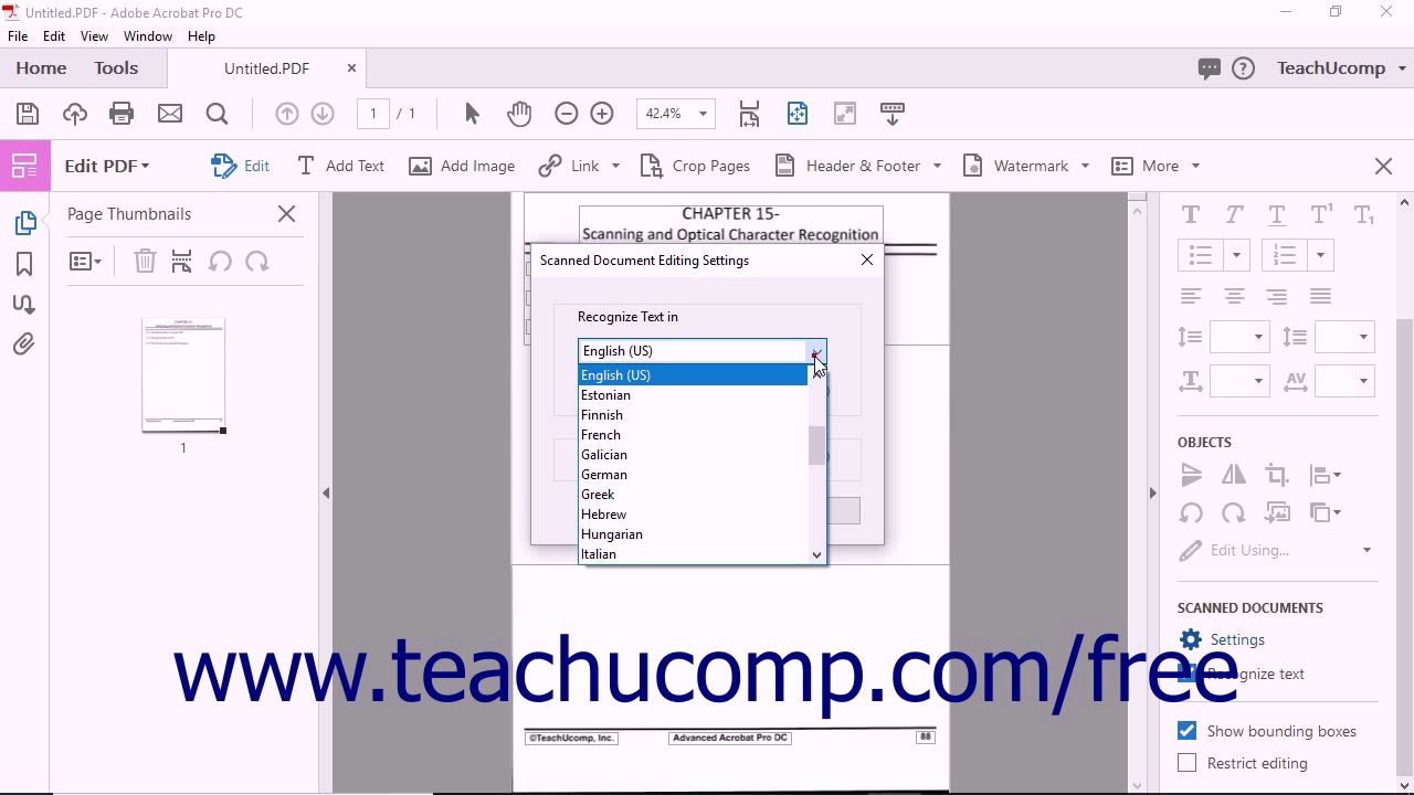 Acrobat Pro DC - Recognizing Text in a Scanned PDF - Adobe Acrobat Pro DC Training Tutorial - YouTube