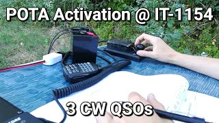 Slow CW On A Straight Key (QRS Morse Code) | POTA Activation @ IT-1154