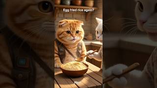 Egg fried rice again? #cat #funny #ai