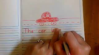 Writing a sentence with Smart Start paper.