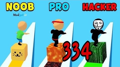 NOOB vs PRO vs HACKER in Cube Surfer ❤️ All Levels Gameplay