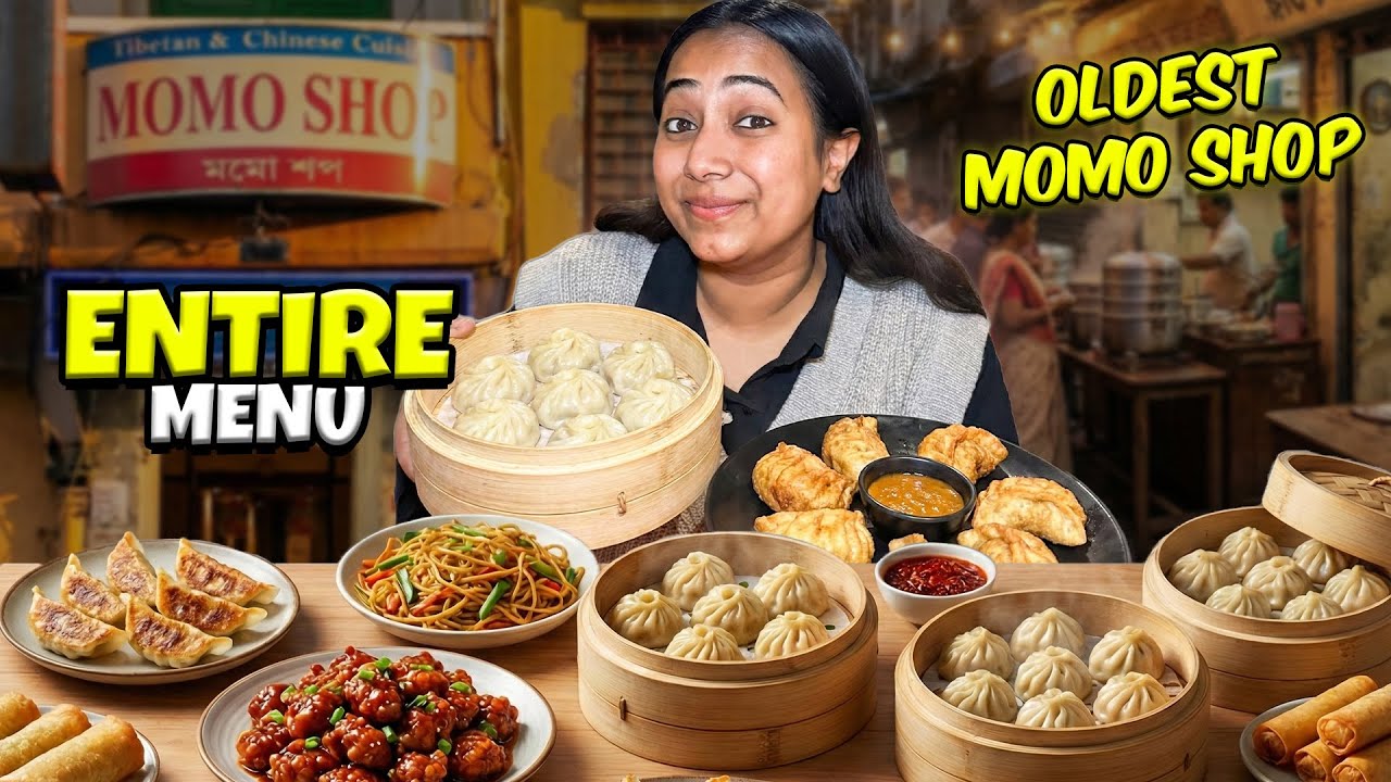 Eating the ENTIRE MENU of Oldest Momo Shop | 50 Years Old - Food Challenge