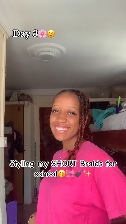  Will you try this hairstyle out? Styling my SHORT Braids for School🎀🌸🤭# ...