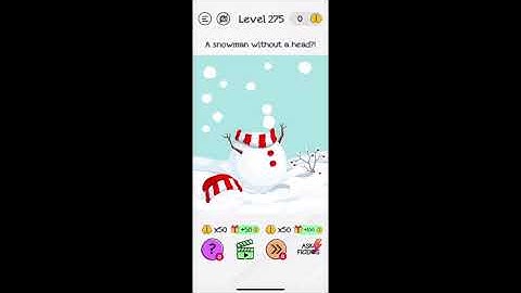 Braindom Level 275 A snowman without a head Solutions and Walkthrough