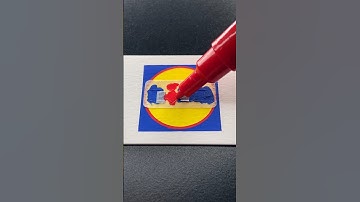 Dibujo el logo de LIDL 🛒🔵🔴🟡 ¿siguiente? / next? #ASMR