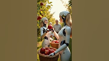 Stunning Humanoid Robots Picking Apples in a Futuristic Orchard #robots #robot