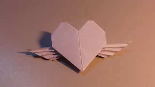 Gấp giấy Origami: Gap trai tim - Cách Gấp trái tim có cánh giấy