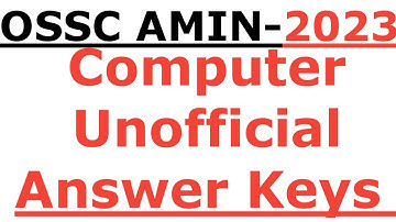 OSSC AMIN EXAM 2023 I OFFICIAL ANSWER KEYS BY LAXMIDHAR SIR I OSSC AMIN EXAM 2023 ANSWER KEYS LAXMI