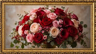 Whisper of Roses | Romantic 4K TV Art & Elegant Golden Frame Ambience screenshot 3