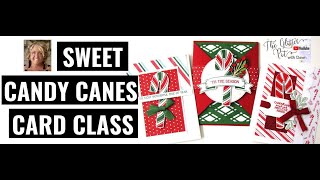 🔴 Sweet  Candy  Canes  Card  Class  Glitter  PIT