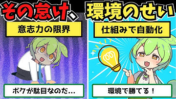 【自己嫌悪】意志力ゼロで行動を自動化する「環境カイゼン術」7選【ずんだもん＆ゆっくり解説】