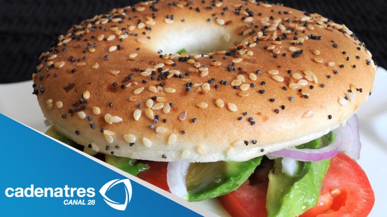 Receta de Bagel con Pechuga de Pavo y Queso Crema YouTube Receta de Bagel con Pechuga de Pavo y Queso Crema YouTube