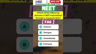 NEET Biology MCQ | Which Disease Is NOT Transmitted by Mosquito? #neet2026 #studytips