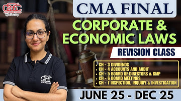 CMA FINAL LAW REVISION MARATHON PART 2  | CH 3 TO CH 7 | COMPANY LAW | GYAN SAGAR CLASSES |