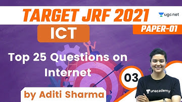 08:00 AM - Target JRF 2021 | ICT by Aditi Sharma | Top 25 Questions on Internet