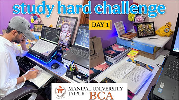 Day 1 – 30 Days Study Hard Challenge 📚 | Online BCA Student Life at Manipal University Jaipur