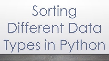 Sorting Different Data Types in Python