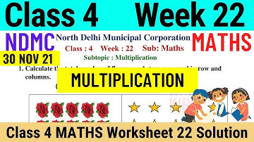 NDMC Class 4 Maths Week 22 Worksheet 22 (30/11/21) | worksheet 22 class 4th maths worksheet Solution