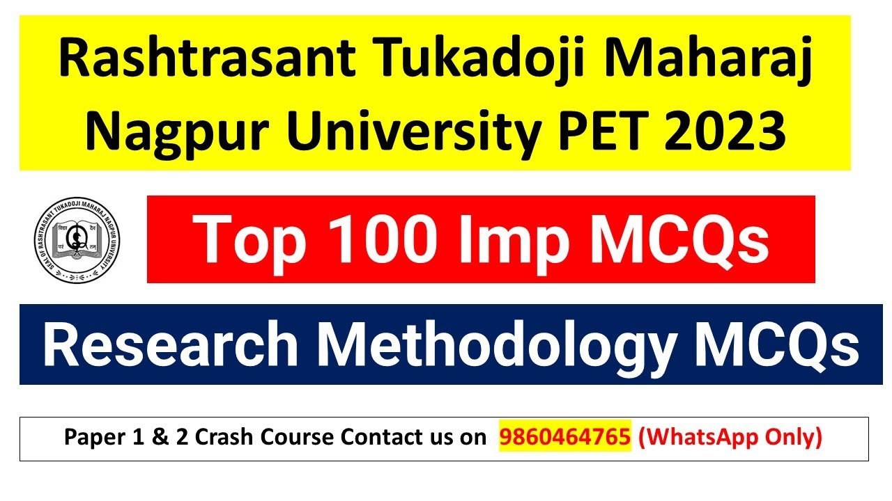 Rtmnu pet 2023 100 mcqs on research methodology research methodology