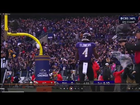 Zay Flowers Touchdown Lamar Jackson To Flowers Chiefs Vs Ravens AFC Championship Game 
